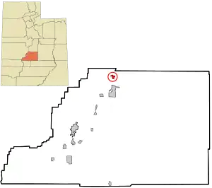Location in Sevier County and the state of Utah.