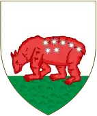 The historical Coat of arms of Madrid, showing either the small or big dipper on a bear.