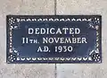 11 November 1930 dedication plaque – Shrine of Remembrance