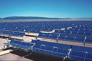 Image 16Part of the 354 MW Solar Energy Generating Systems (SEGS) parabolic trough solar complex in northern San Bernardino County, California (from Solar power)