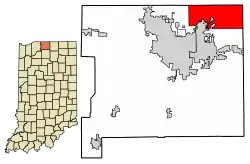 Location of Granger in St. Joseph County, Indiana.