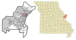 Location of Charlack, Missouri