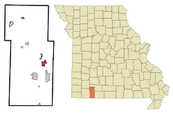Location of Branson West, Missouri