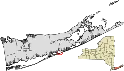 Location within Suffolk County and the state of New York.