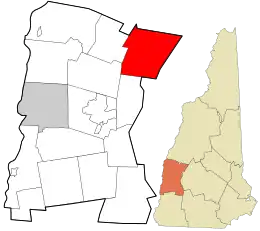 Location in Sullivan County and the state of New Hampshire.