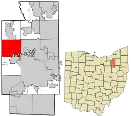 Location in Summit County and the state of Ohio.