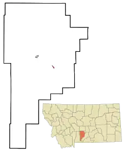 Location of Greycliff, Montana