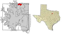 Location of Westlake in Tarrant County, Texas