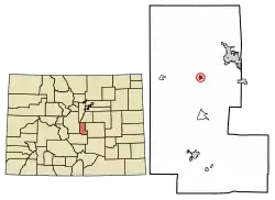 Location of the Divide CDP in Teller County, Colorado.