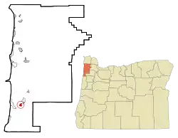 Location of Cloverdale, Oregon