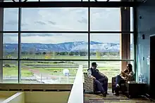 Two Sheridan College students chat in the Mars Agricultural Center