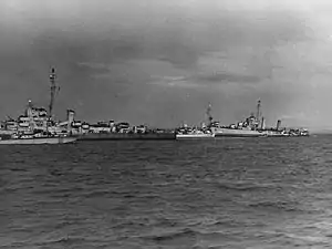 USS Glennon (DD-620) and USS Rich (DE-695) mined off Normandy, 8 June 1944.