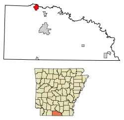 Location of Smackover in Union County, Arkansas.