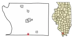 Location of Mill Creek in Union County, Illinois.