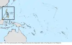 Map of the change to the United States in the Pacific Ocean on July 4, 1946