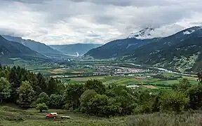 View of Landquart Region from a hayfield in Malans