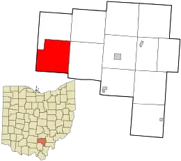 Location in Vinton County and the state of Ohio.