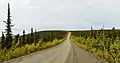 View of the non-paved road in Yukon.