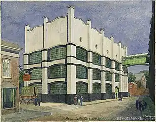 Modernist wallpaper printing works for Sandersons by Charles Voysey, Chiswick, 1902