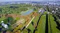 Aerial view of the terrace at Meudon, with the Bel Air pond