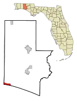 Location in Walton County and the state of Florida