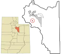 Location in Wasatch County and the state of Utah