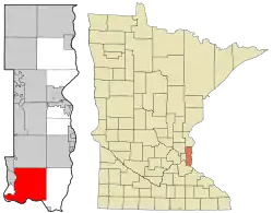 Location of the city of Cottage Grovewithin Washington County, Minnesota