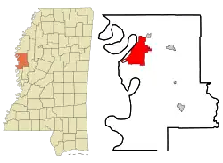 Location of Greenville in Washington County