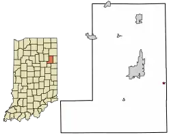 Location of Vera Cruz in Wells County, Indiana.