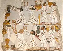 West Asiatic tribute bearers in the tomb of Sobekhotep, c. 1400 BCE, during the reign of Thutmose IV, Thebes. British Museum.