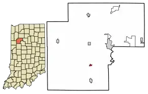 Location of Chalmers in White County, Indiana.