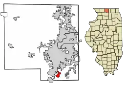 Location of New Milford in Winnebago County, Illinois.