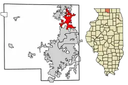 Location of Roscoe in Winnebago County, Illinois.