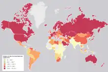 Image 13A map showing the world energy consumption per capita based on 2013 data from the World Bank. (from Urban geography)
