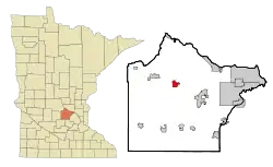 Location of Maple Lakewithin Wright County, Minnesota