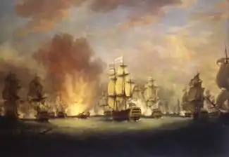 The Moonlight Battle off Cape St. Vincent, 16 January 1780, by Richard Paton.